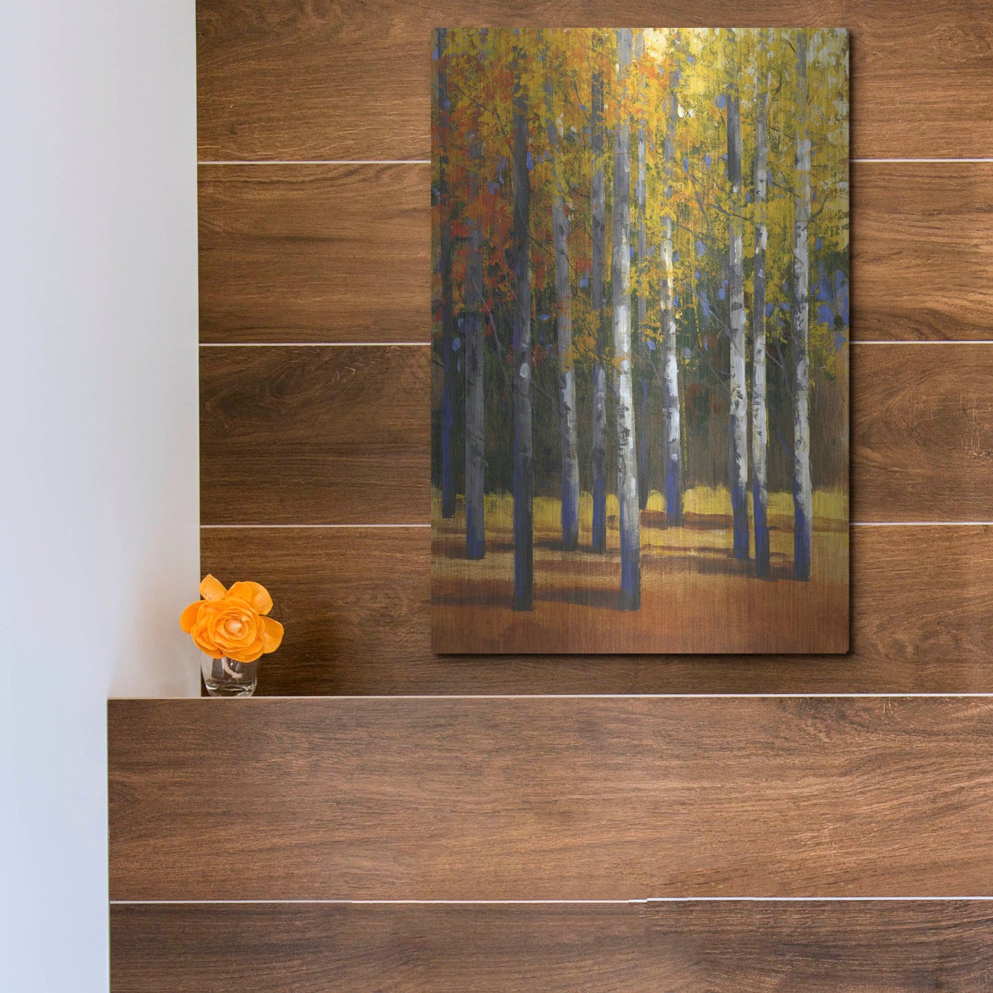 Luxe Metal Art 'Fall in Glory I' by Tim O'Toole, Metal Wall Art,12x16