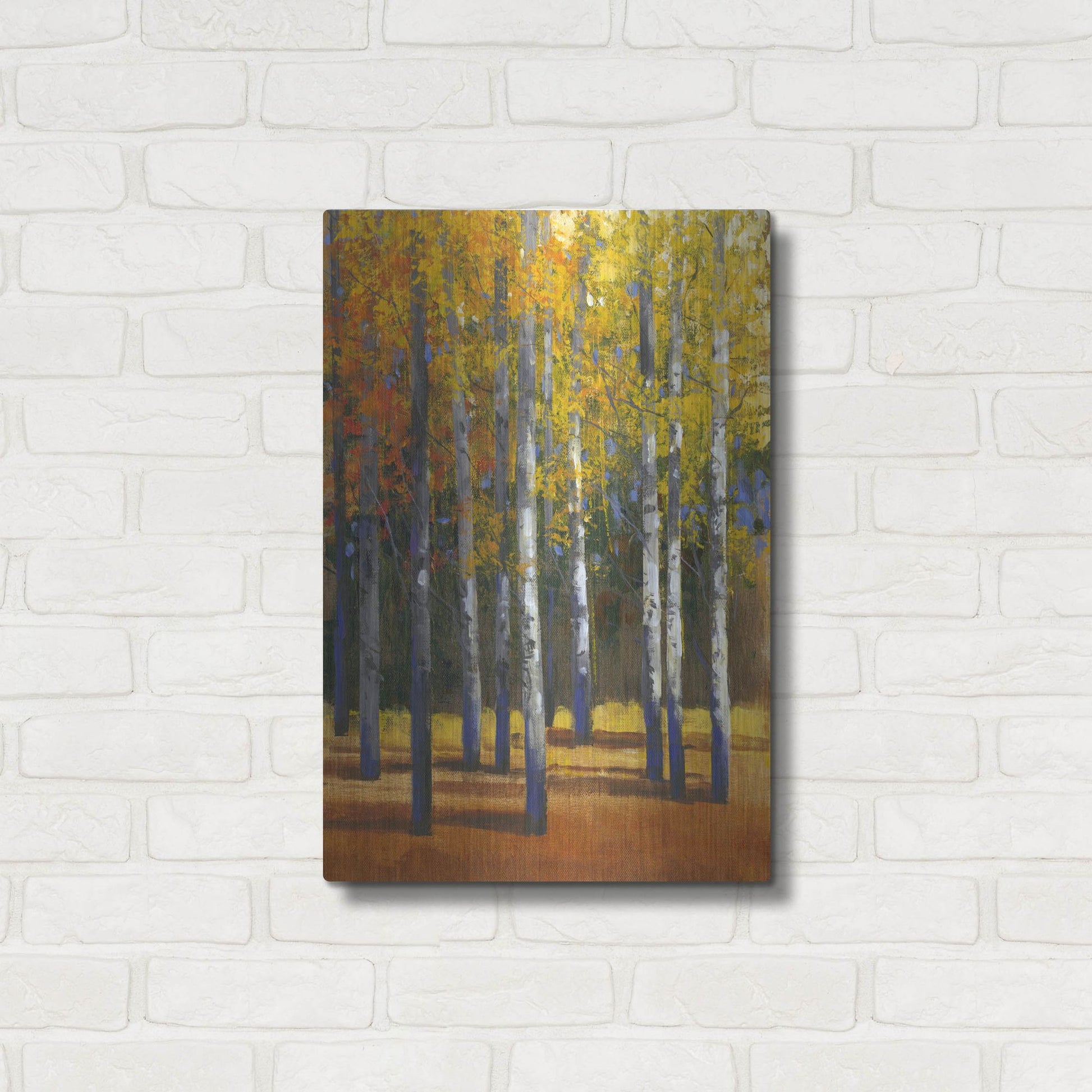 Luxe Metal Art 'Fall in Glory I' by Tim O'Toole, Metal Wall Art,16x24