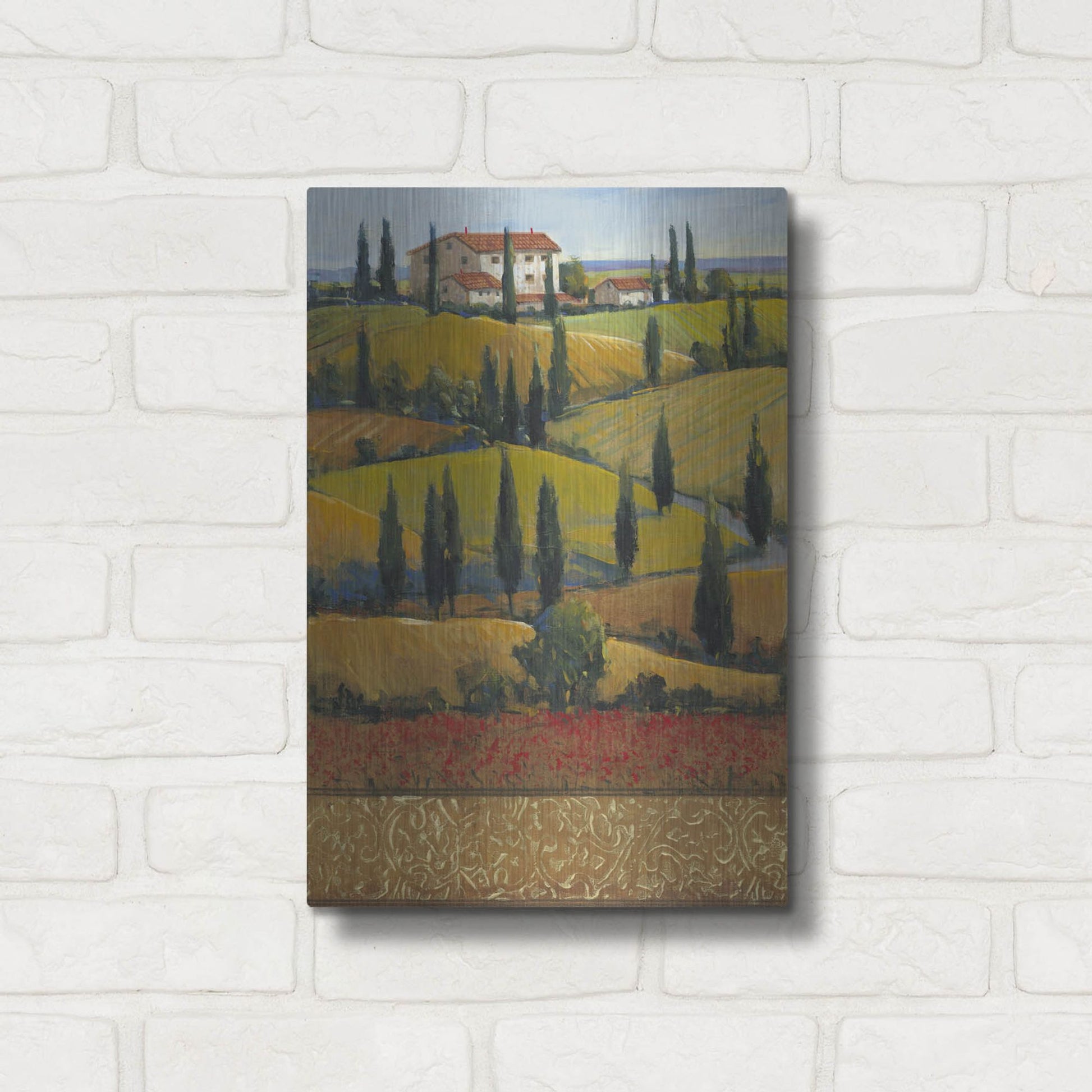 Luxe Metal Art 'Hilltop Villa II' by Tim O'Toole, Metal Wall Art,12x16