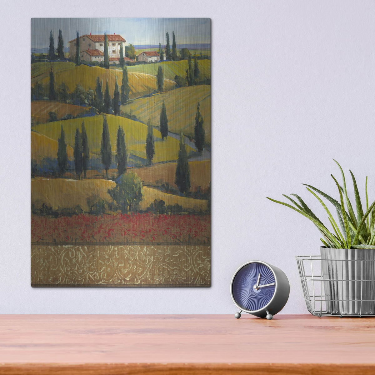 Luxe Metal Art 'Hilltop Villa II' by Tim O'Toole, Metal Wall Art,12x16