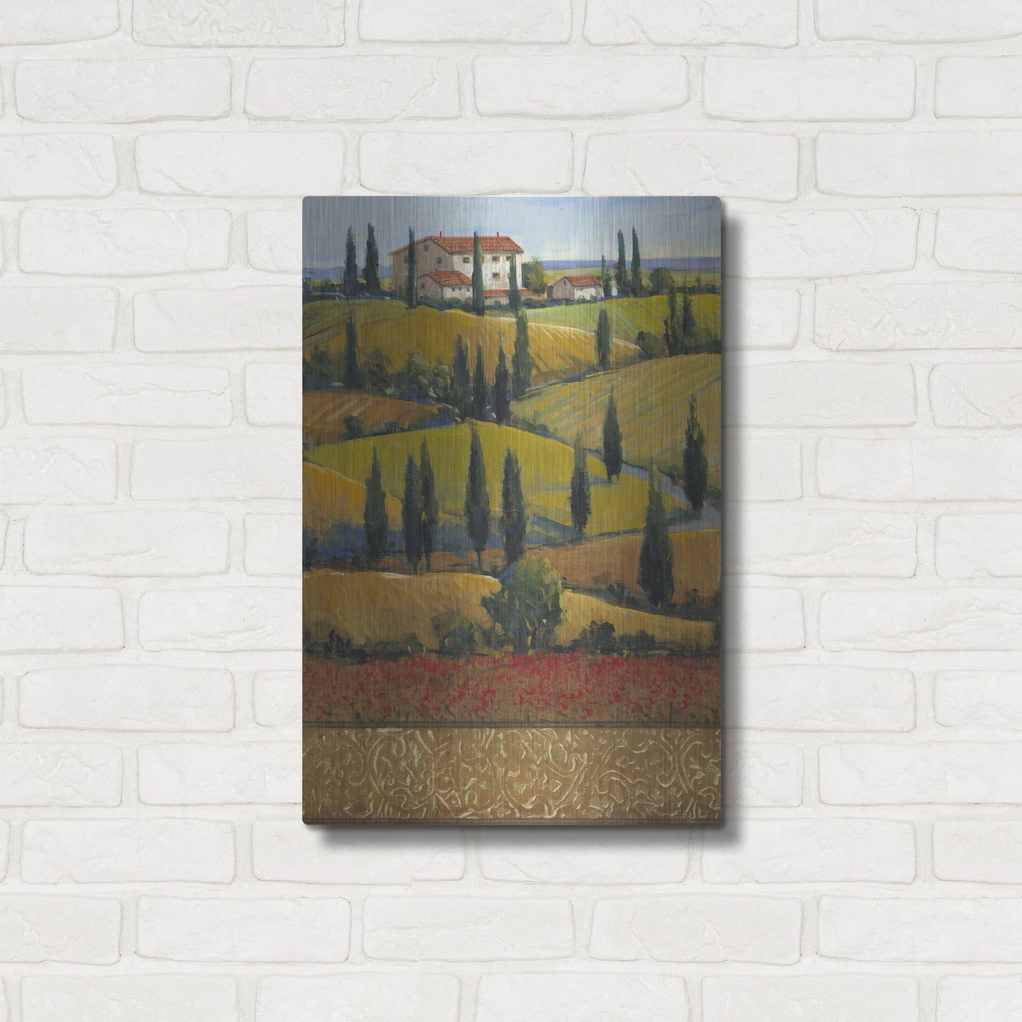 Luxe Metal Art 'Hilltop Villa II' by Tim O'Toole, Metal Wall Art,16x24