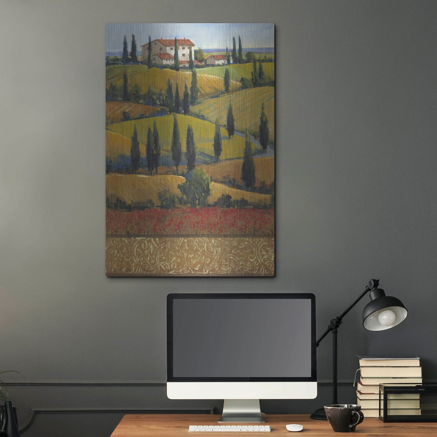 Luxe Metal Art 'Hilltop Villa II' by Tim O'Toole, Metal Wall Art,24x36