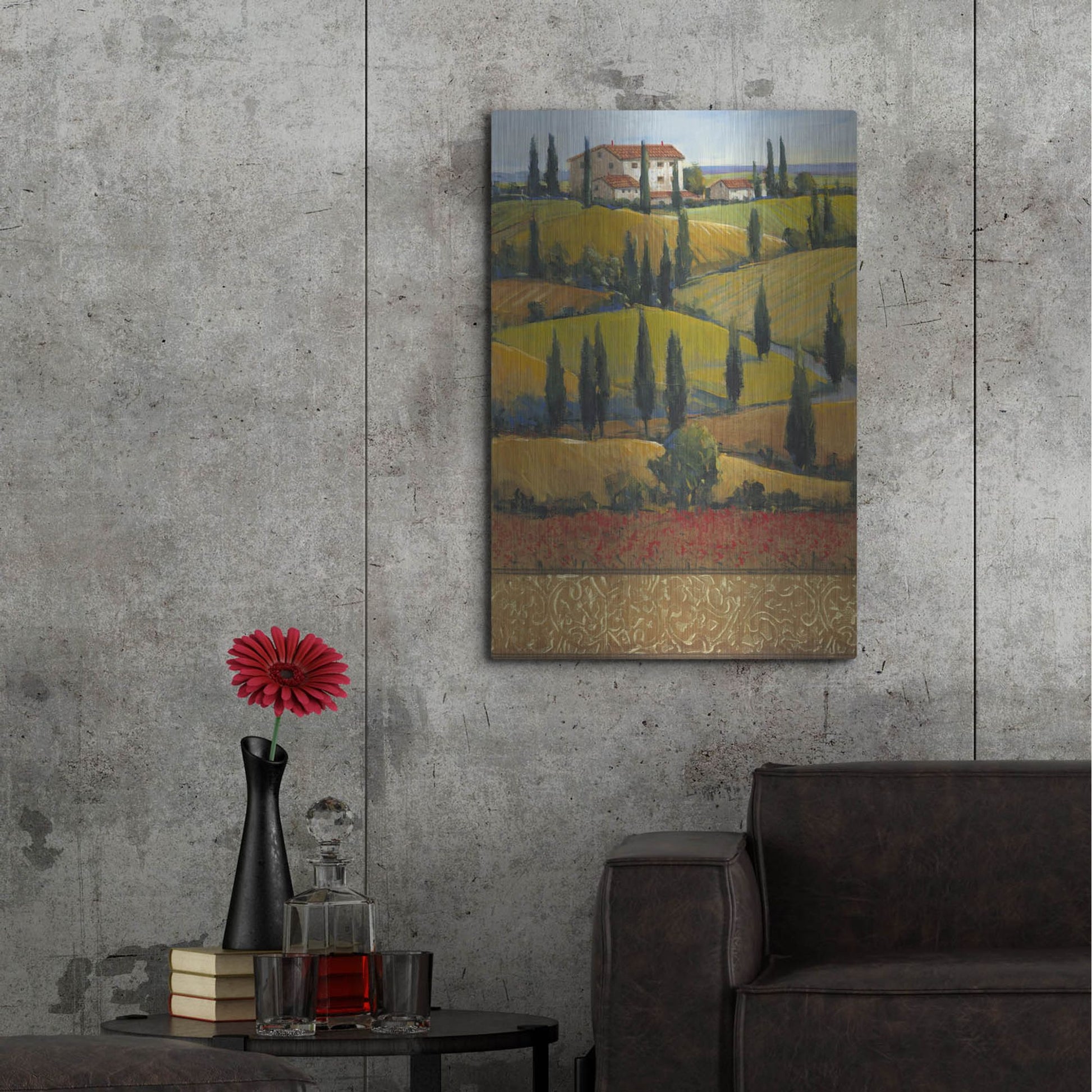 Luxe Metal Art 'Hilltop Villa II' by Tim O'Toole, Metal Wall Art,24x36