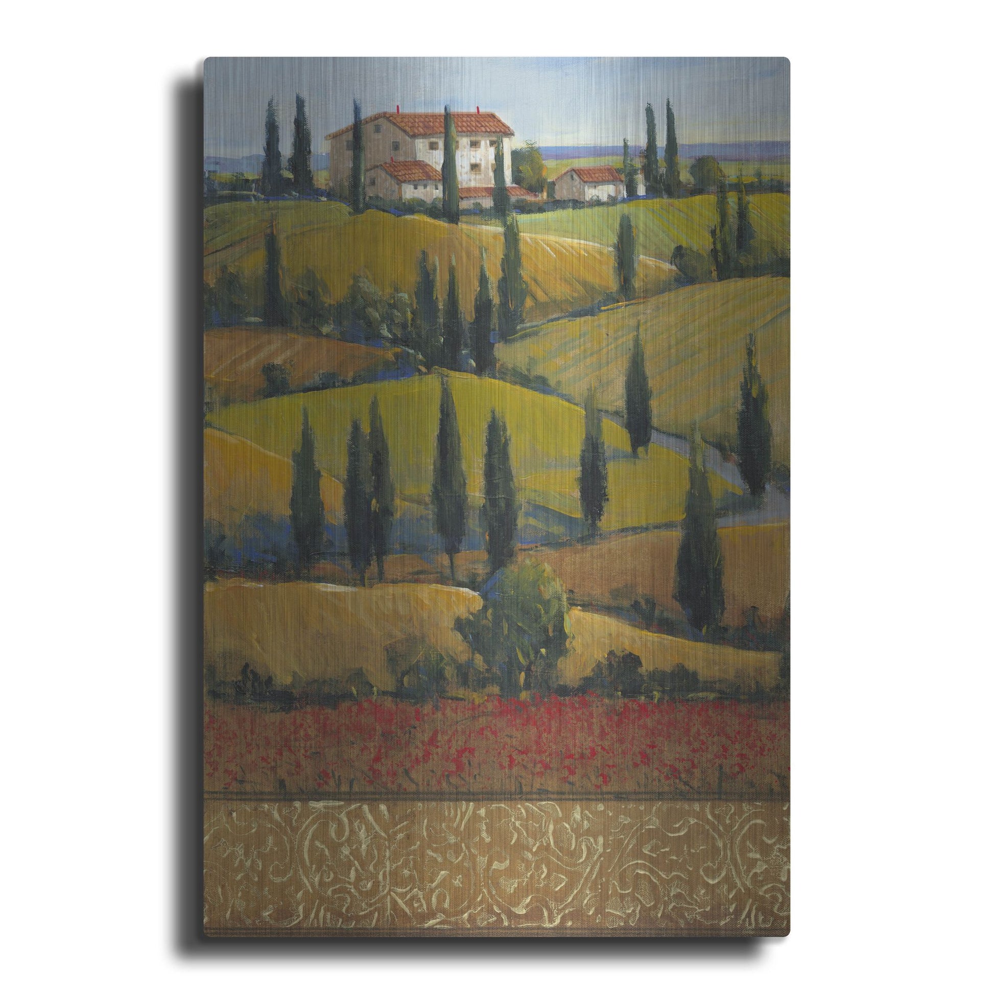 Luxe Metal Art 'Hilltop Villa II' by Tim O'Toole, Metal Wall Art
