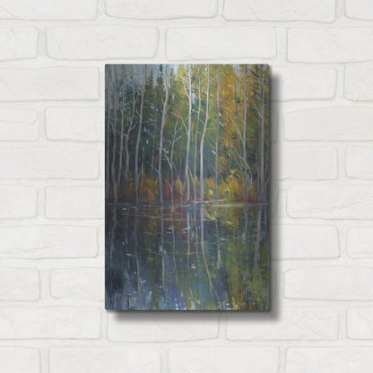 Luxe Metal Art 'Pine Reflection II' by Tim O'Toole, Metal Wall Art,12x16