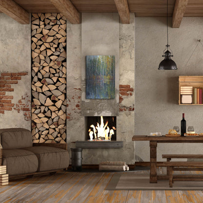 Luxe Metal Art 'Pine Reflection II' by Tim O'Toole, Metal Wall Art,24x36