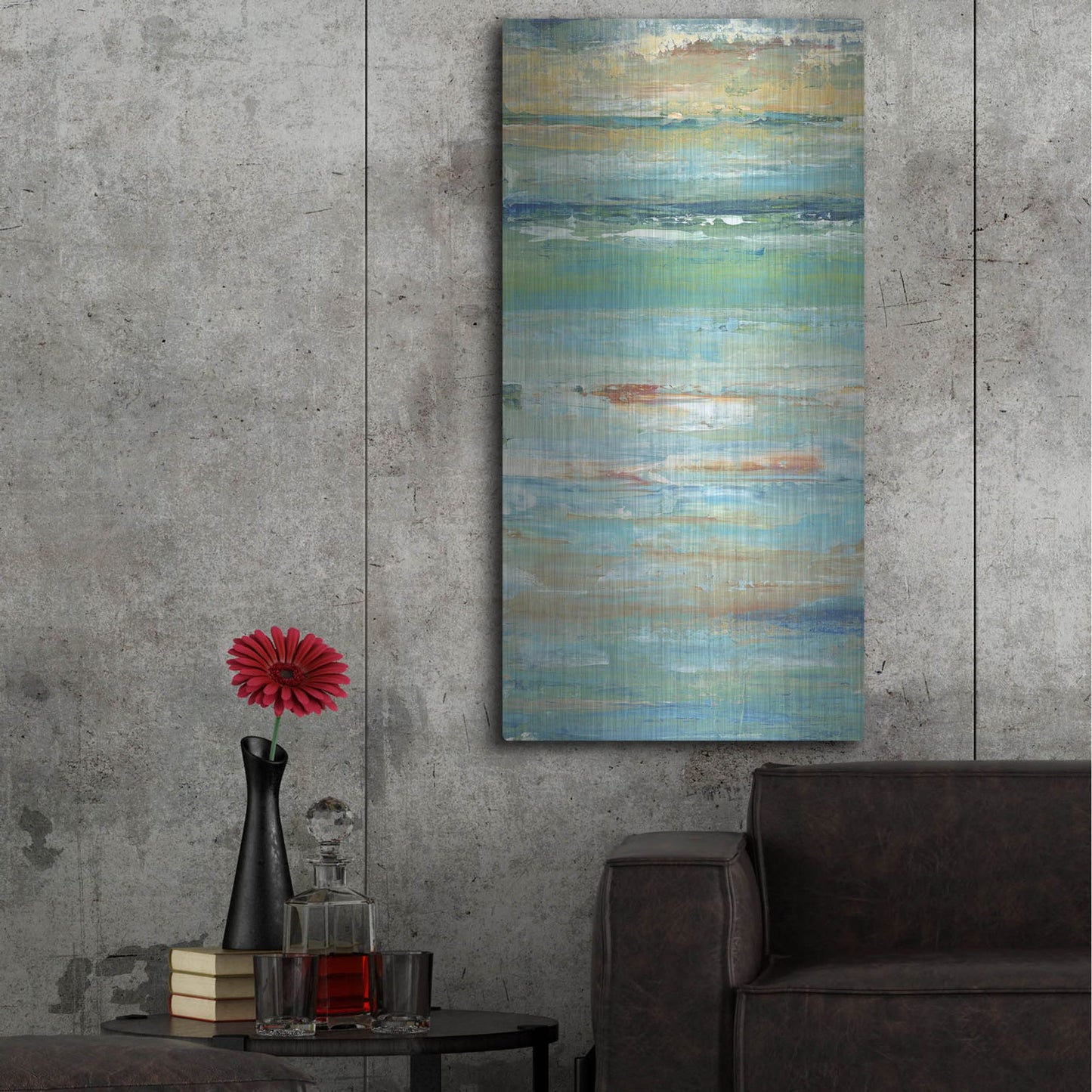 Luxe Metal Art 'Riptide I' by Tim O'Toole, Metal Wall Art,24x48