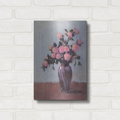 Luxe Metal Art 'Soft Lit Roses I' by Tim O'Toole, Metal Wall Art,12x16