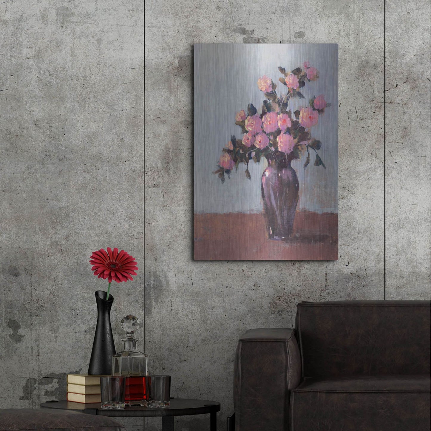 Luxe Metal Art 'Soft Lit Roses I' by Tim O'Toole, Metal Wall Art,24x36