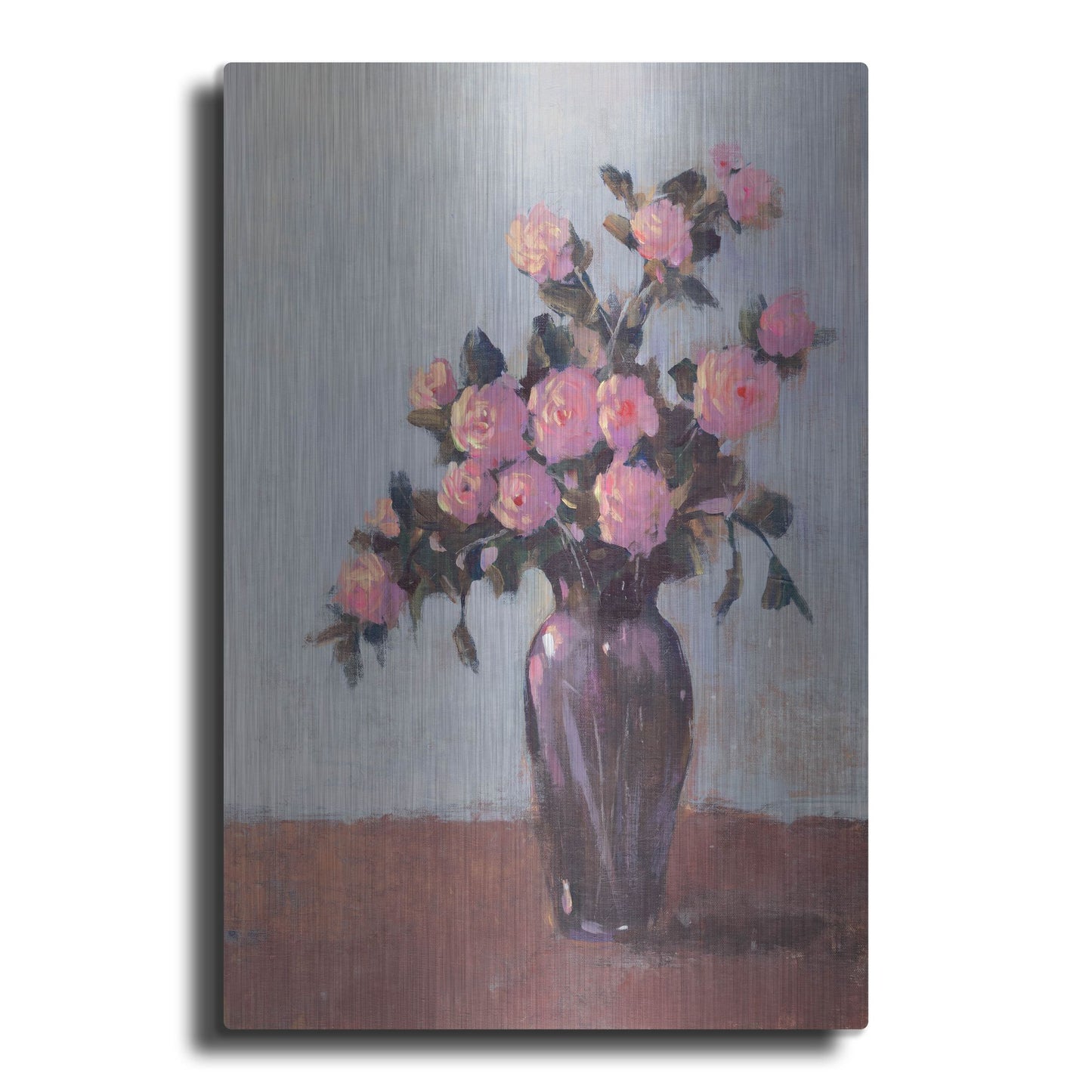 Luxe Metal Art 'Soft Lit Roses I' by Tim O'Toole, Metal Wall Art