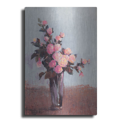 Luxe Metal Art 'Soft Lit Roses II' by Tim O'Toole, Metal Wall Art