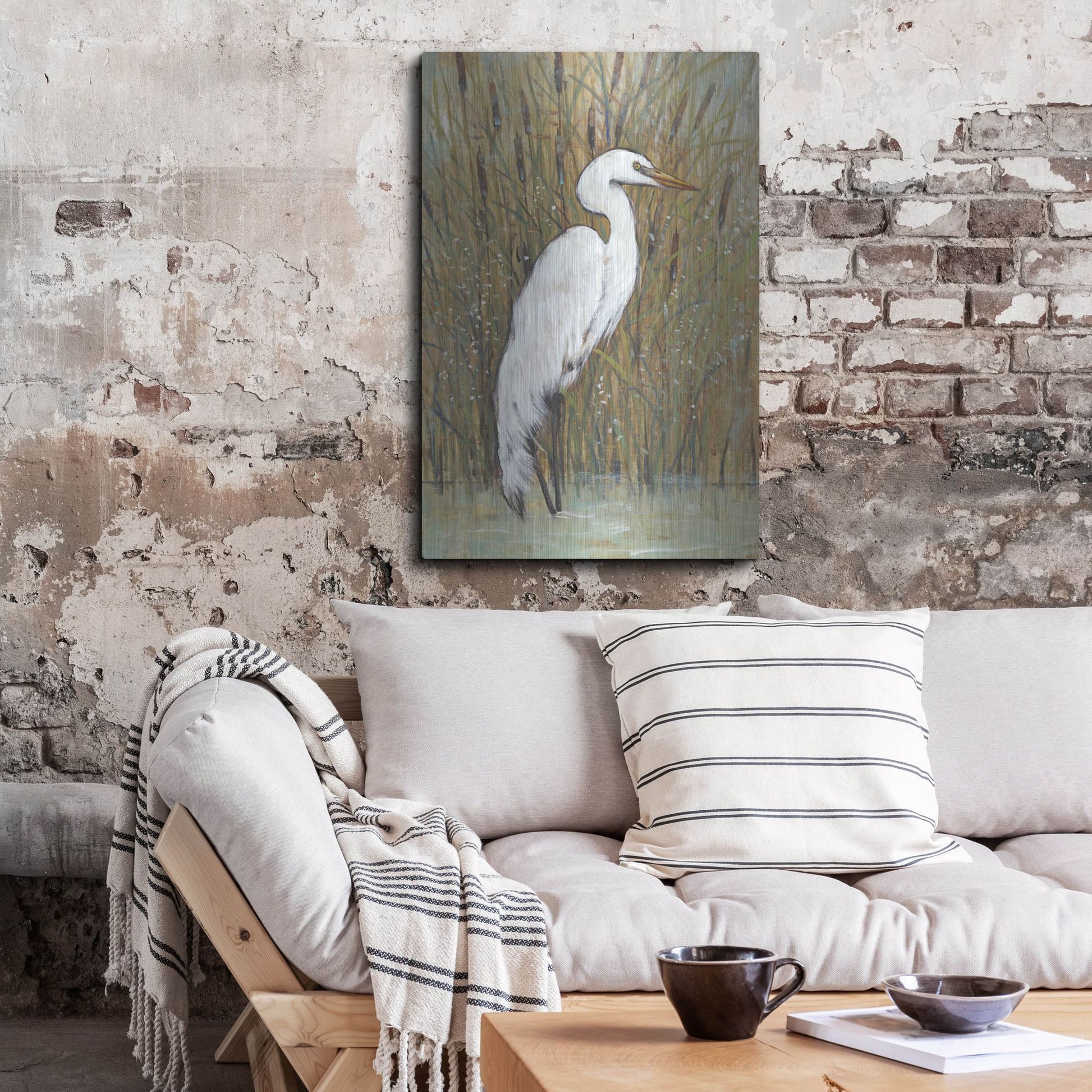 Luxe Metal Art 'White Egret II' by Tim O'Toole, Metal Wall Art,24x36