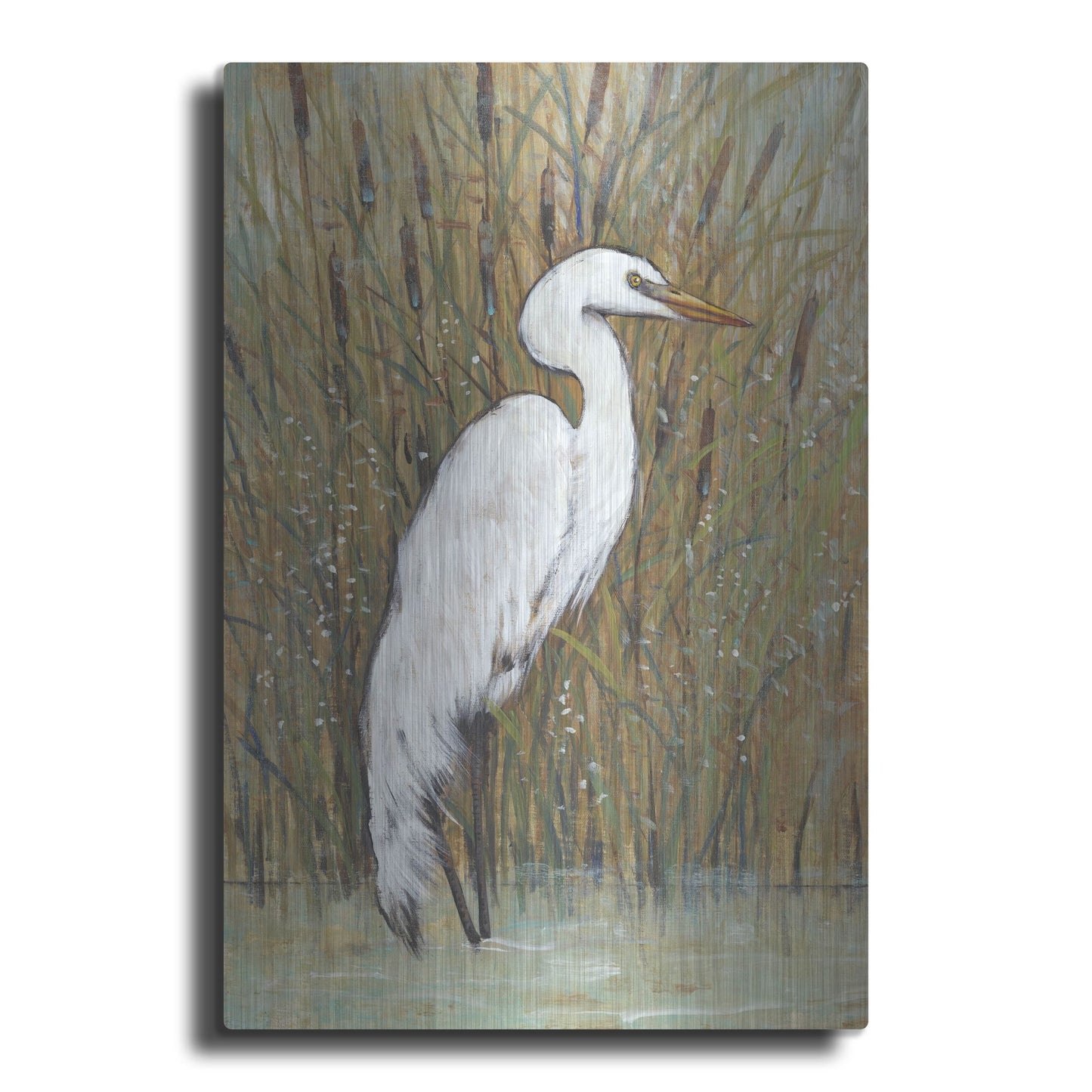 Luxe Metal Art 'White Egret II' by Tim O'Toole, Metal Wall Art