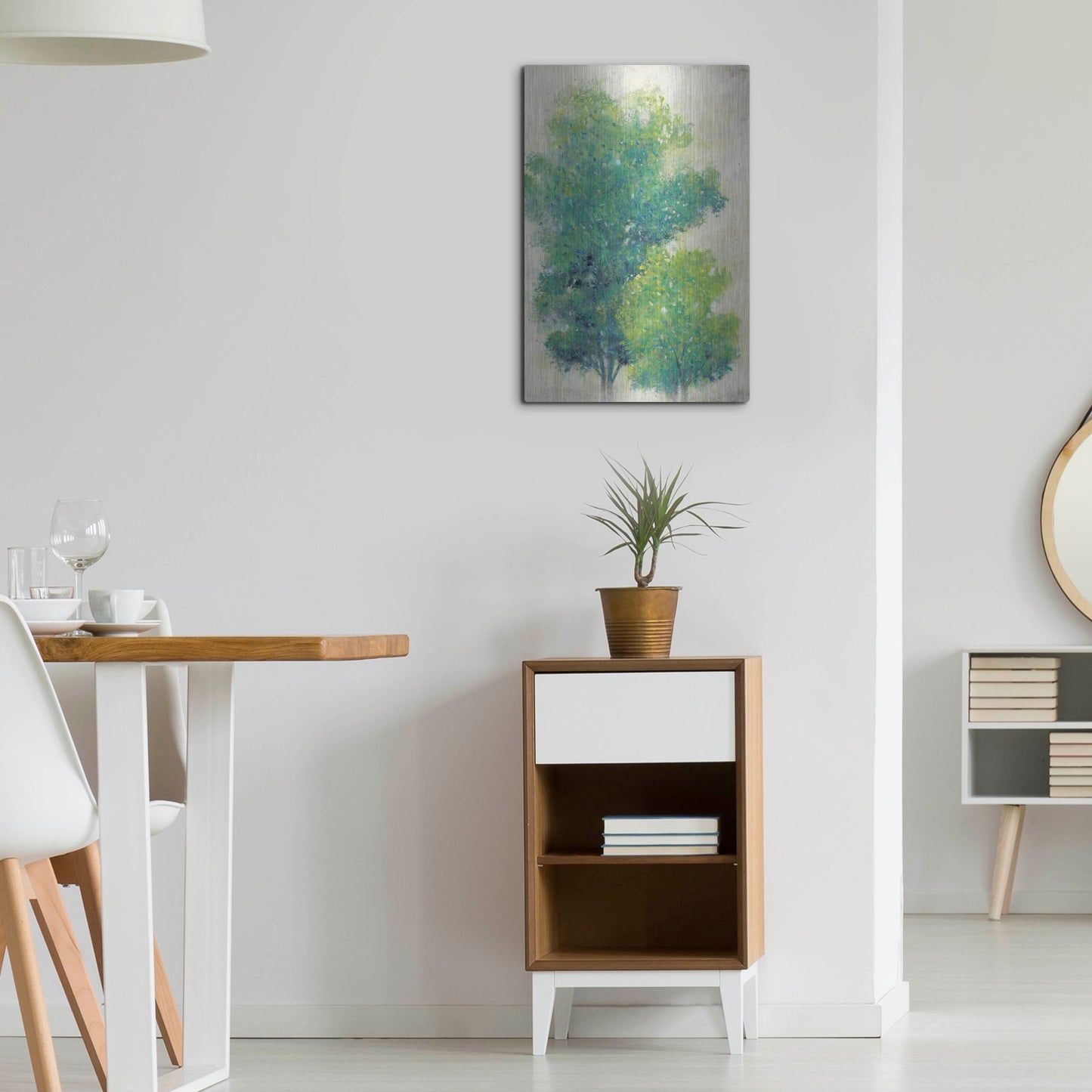 Luxe Metal Art 'A Pair of Trees I' by Tim O'Toole, Metal Wall Art,16x24