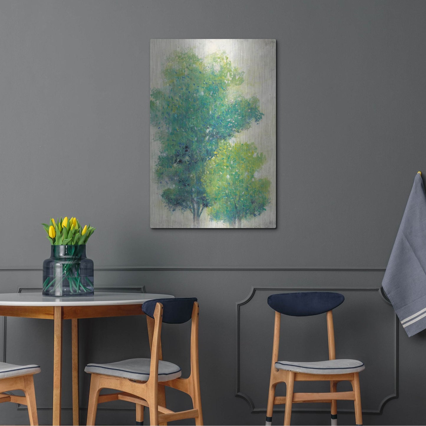 Luxe Metal Art 'A Pair of Trees I' by Tim O'Toole, Metal Wall Art,24x36