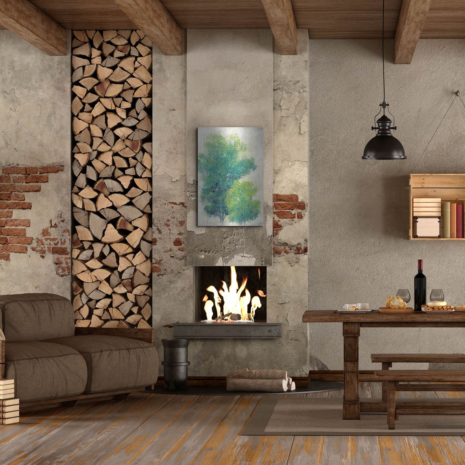 Luxe Metal Art 'A Pair of Trees I' by Tim O'Toole, Metal Wall Art,24x36