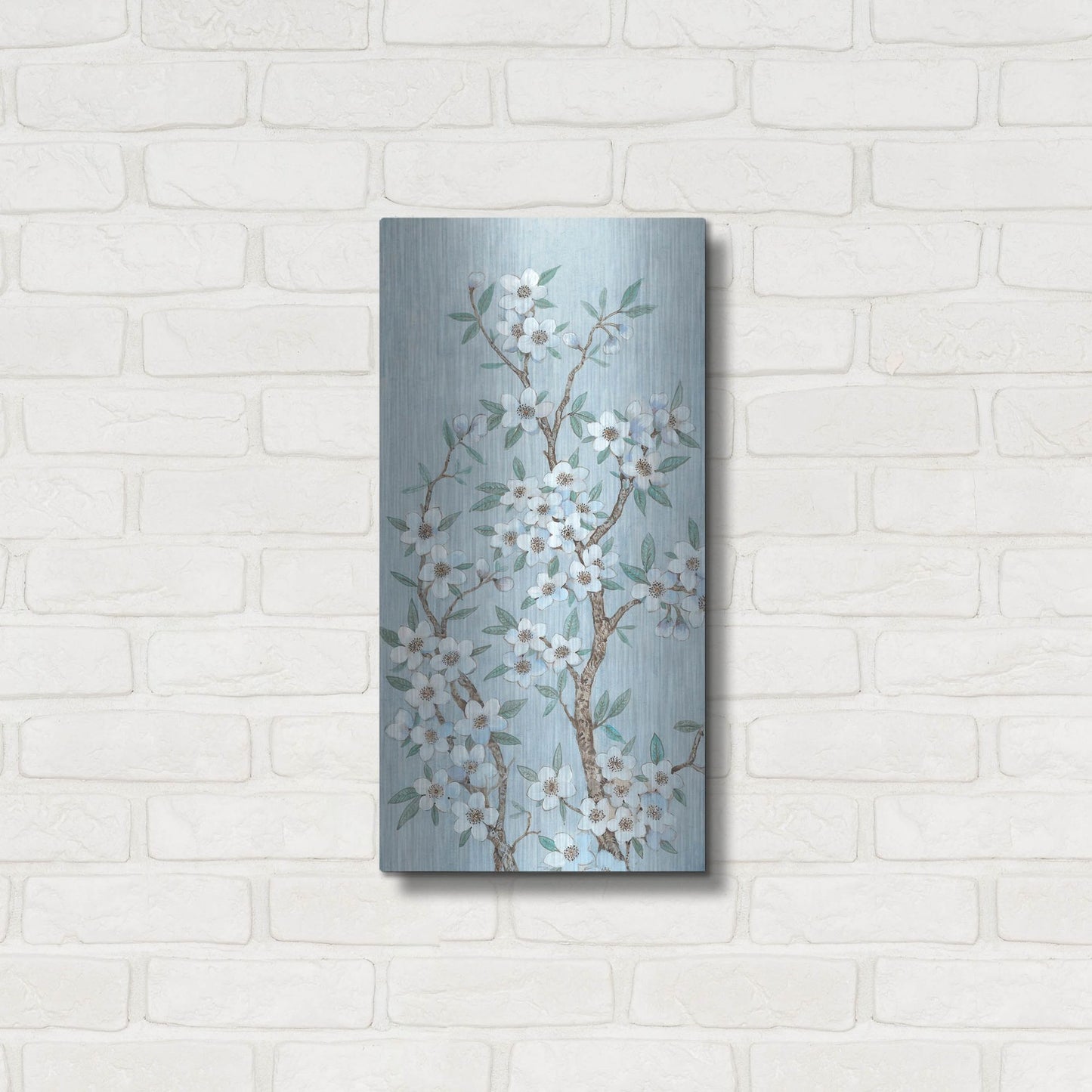 Luxe Metal Art 'Branches of Blossoms I' by Tim O'Toole, Metal Wall Art,12x24