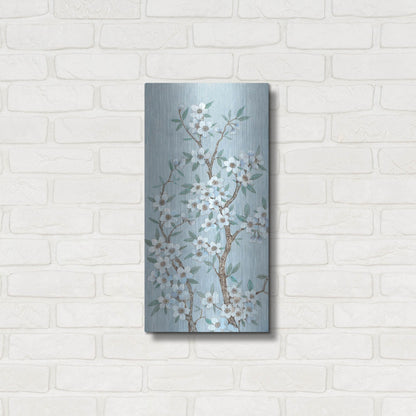 Luxe Metal Art 'Branches of Blossoms I' by Tim O'Toole, Metal Wall Art,12x24