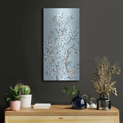 Luxe Metal Art 'Branches of Blossoms I' by Tim O'Toole, Metal Wall Art,12x24