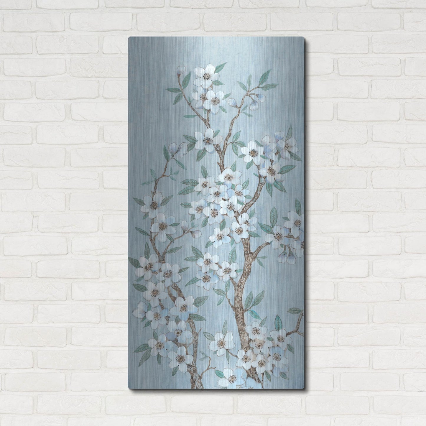 Luxe Metal Art 'Branches of Blossoms I' by Tim O'Toole, Metal Wall Art,24x48