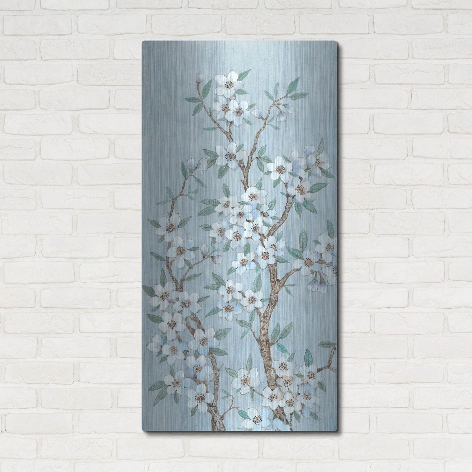 Luxe Metal Art 'Branches of Blossoms I' by Tim O'Toole, Metal Wall Art,24x48