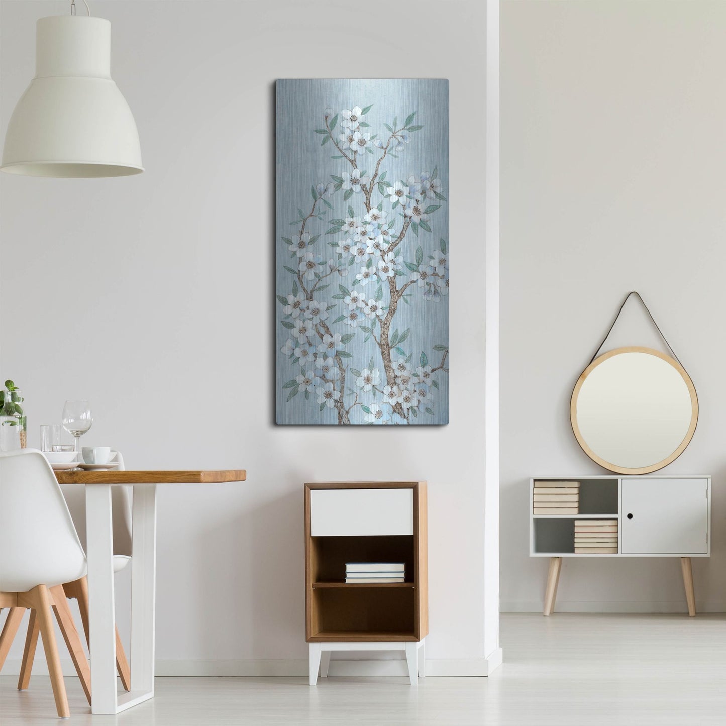 Luxe Metal Art 'Branches of Blossoms I' by Tim O'Toole, Metal Wall Art,24x48