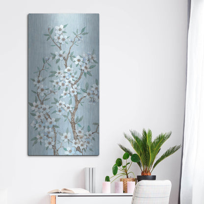 Luxe Metal Art 'Branches of Blossoms I' by Tim O'Toole, Metal Wall Art,24x48