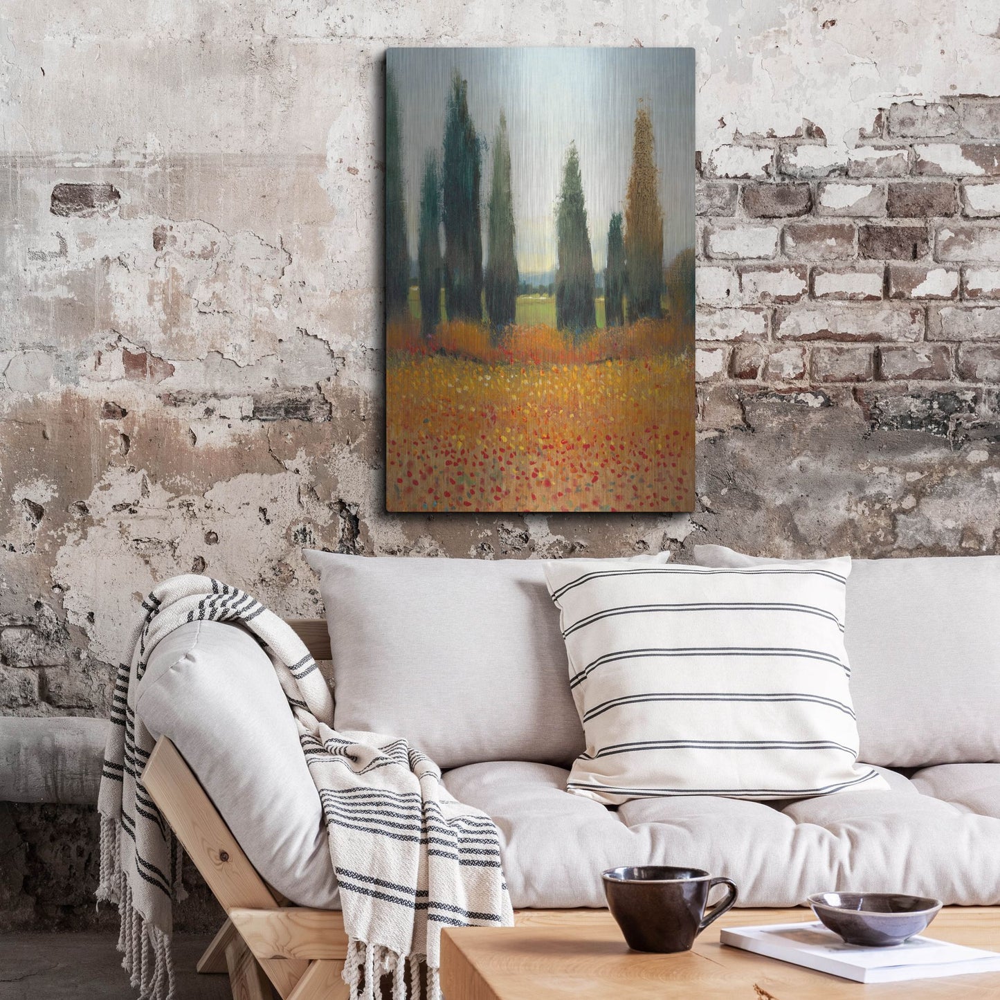 Luxe Metal Art 'Cypress Trees I' by Tim O'Toole, Metal Wall Art,24x36