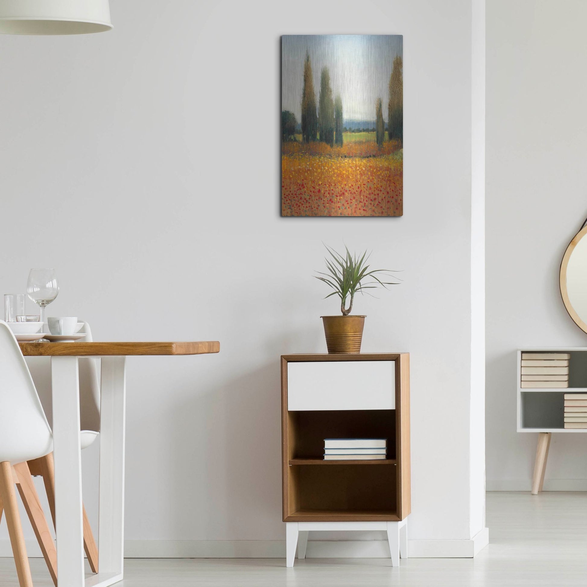 Luxe Metal Art 'Cypress Trees II' by Tim O'Toole, Metal Wall Art,16x24