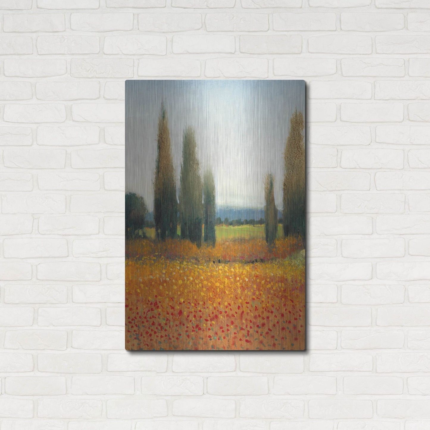 Luxe Metal Art 'Cypress Trees II' by Tim O'Toole, Metal Wall Art,24x36