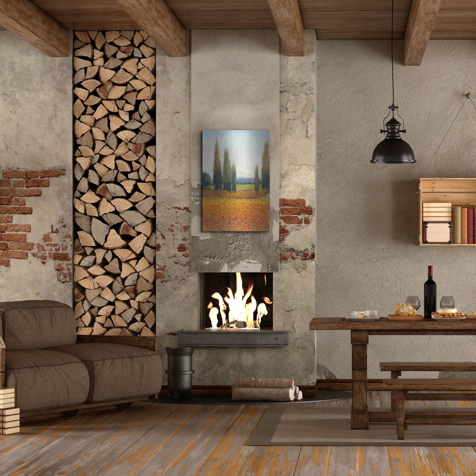 Luxe Metal Art 'Cypress Trees II' by Tim O'Toole, Metal Wall Art,24x36