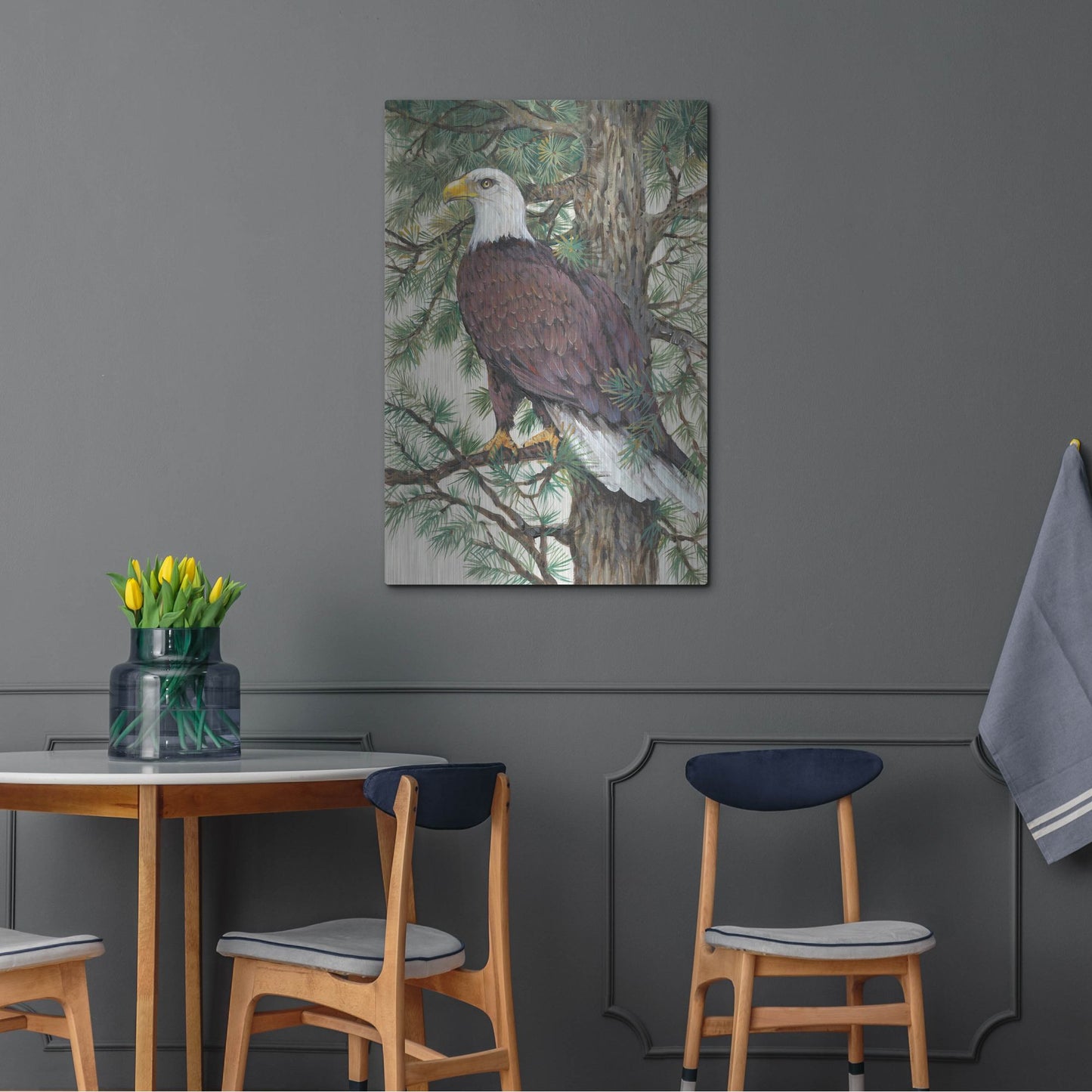 Luxe Metal Art 'Eagle in the Pine' by Tim O'Toole, Metal Wall Art,24x36