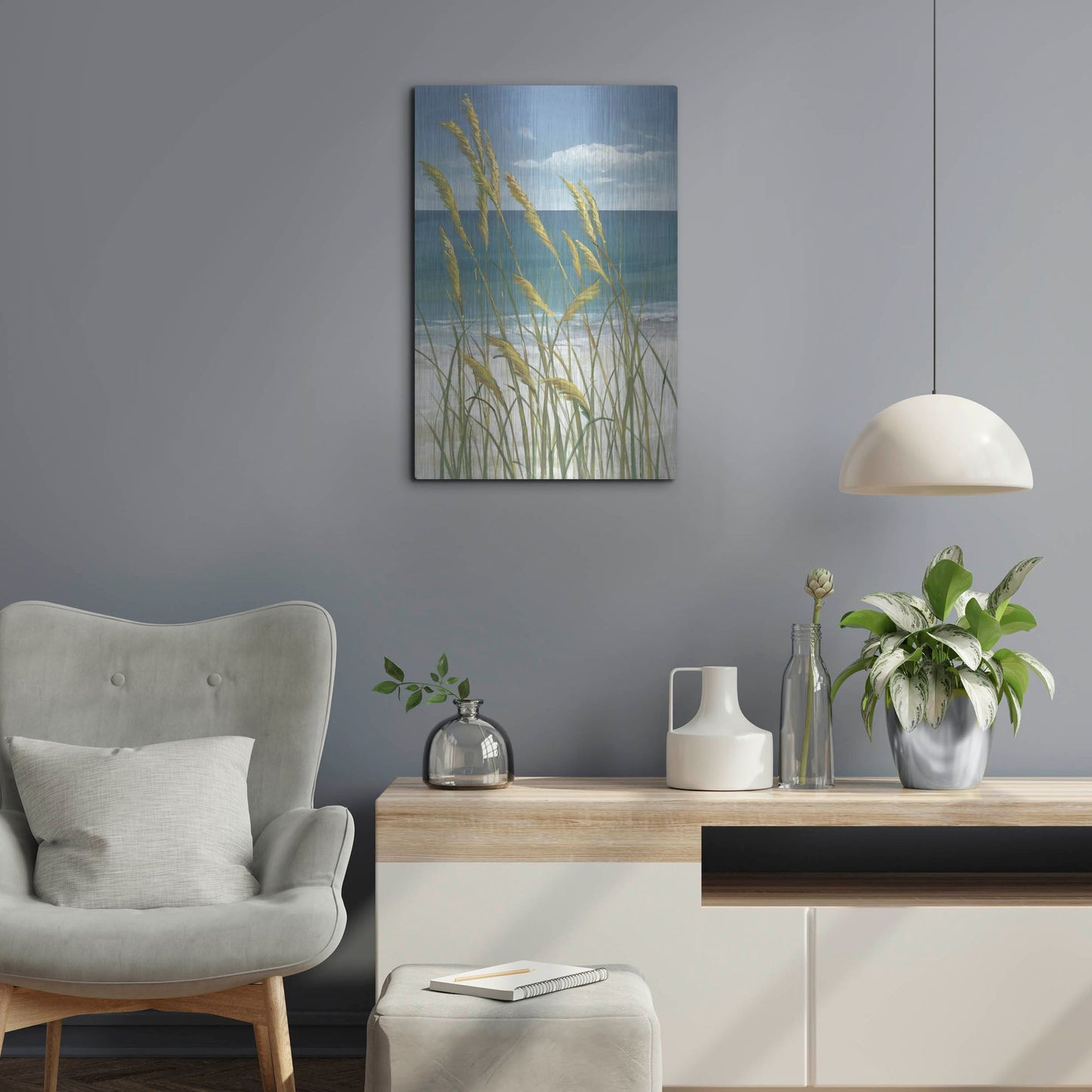 Luxe Metal Art 'Summer Breeze I' by Tim O'Toole, Metal Wall Art,16x24