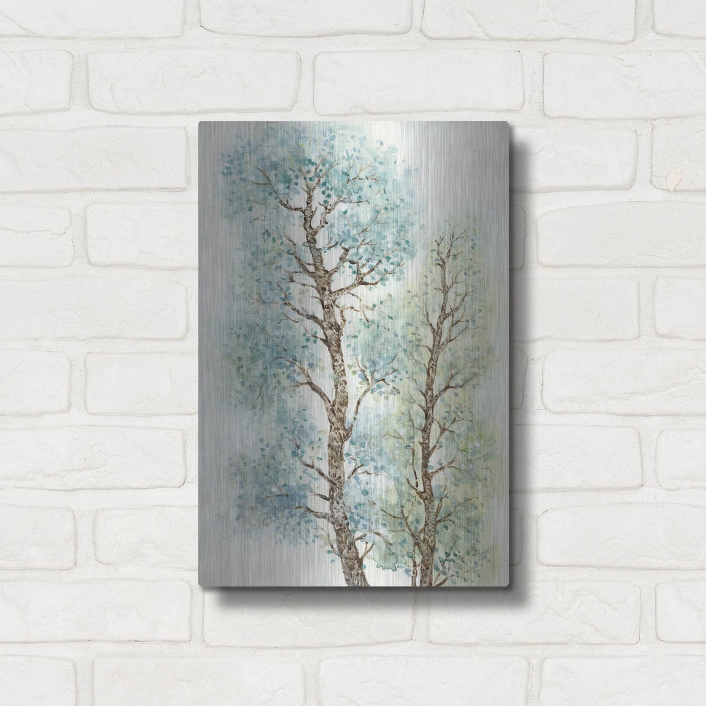Luxe Metal Art 'Tranquil Tree Tops I' by Tim O'Toole, Metal Wall Art,12x16