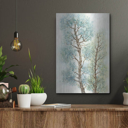 Luxe Metal Art 'Tranquil Tree Tops I' by Tim O'Toole, Metal Wall Art,12x16