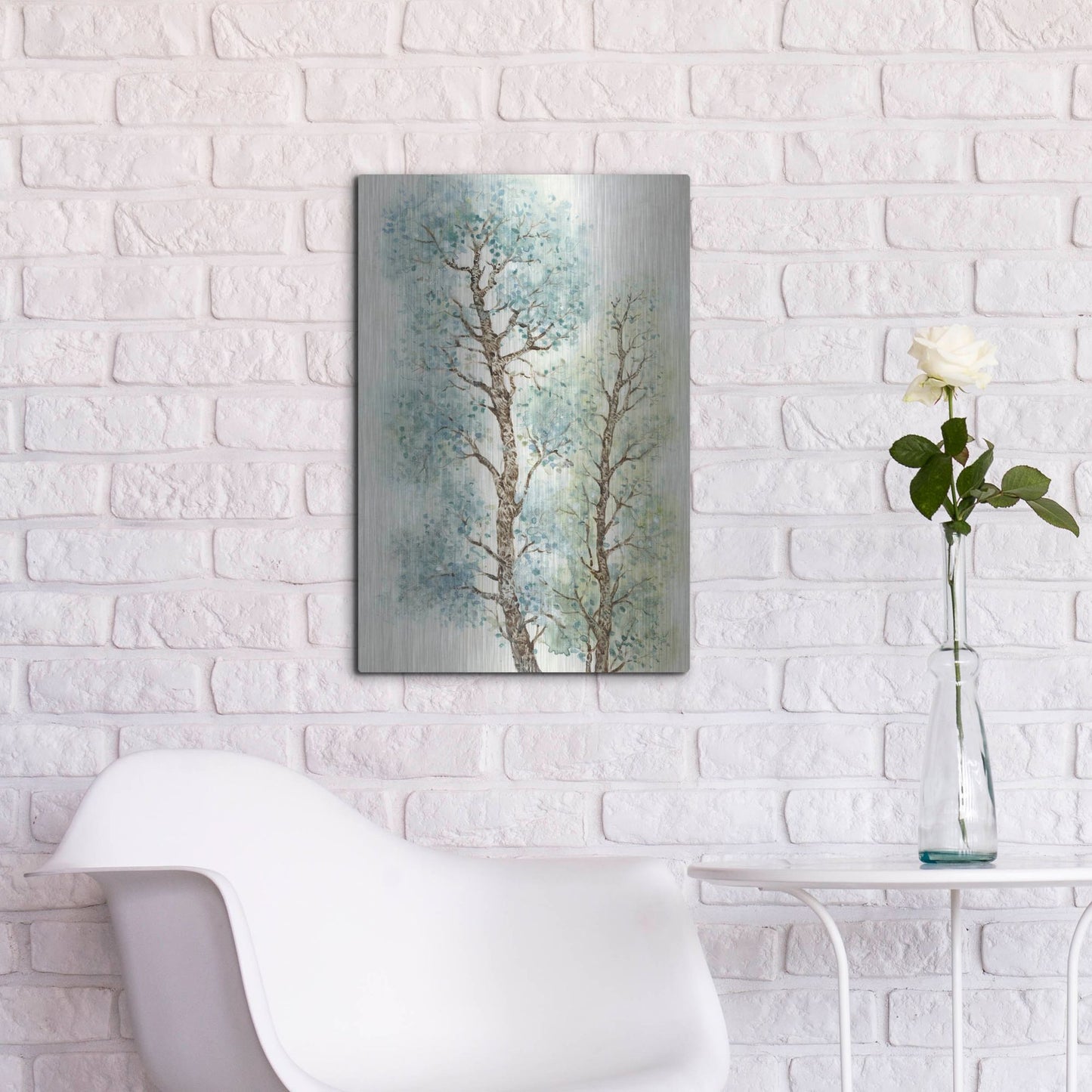 Luxe Metal Art 'Tranquil Tree Tops I' by Tim O'Toole, Metal Wall Art,16x24