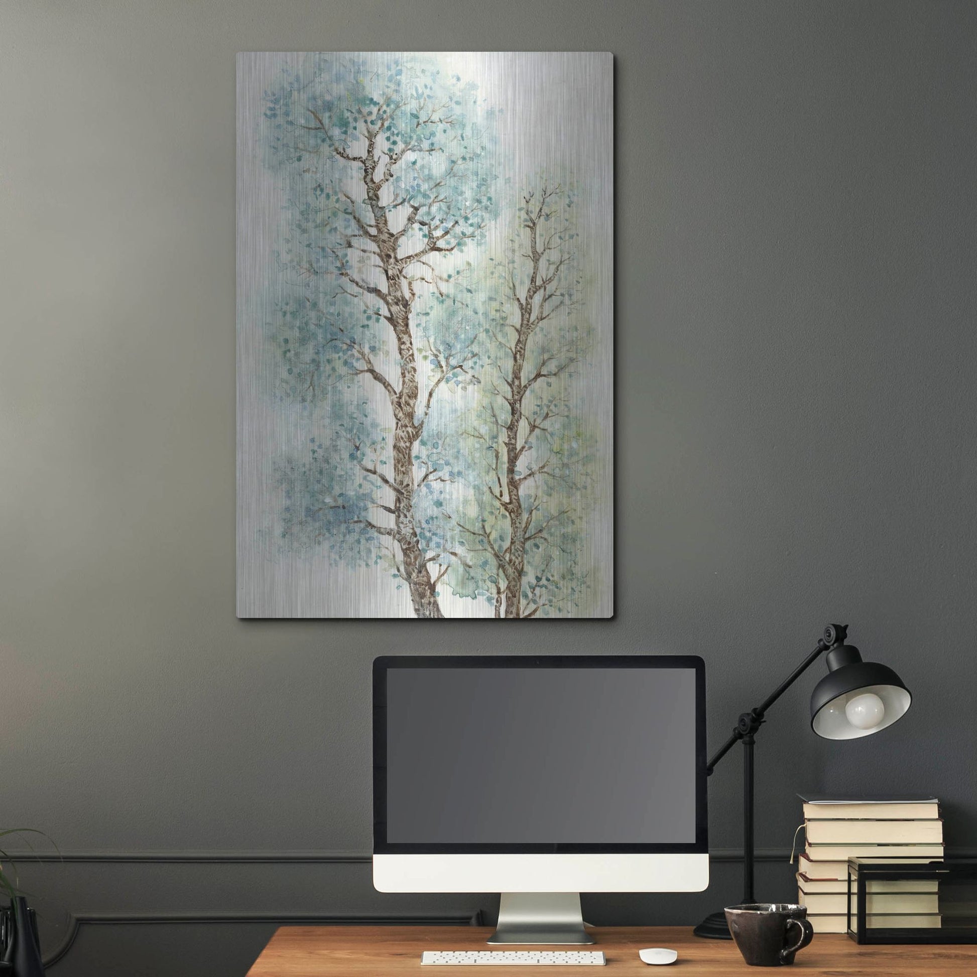 Luxe Metal Art 'Tranquil Tree Tops I' by Tim O'Toole, Metal Wall Art,24x36