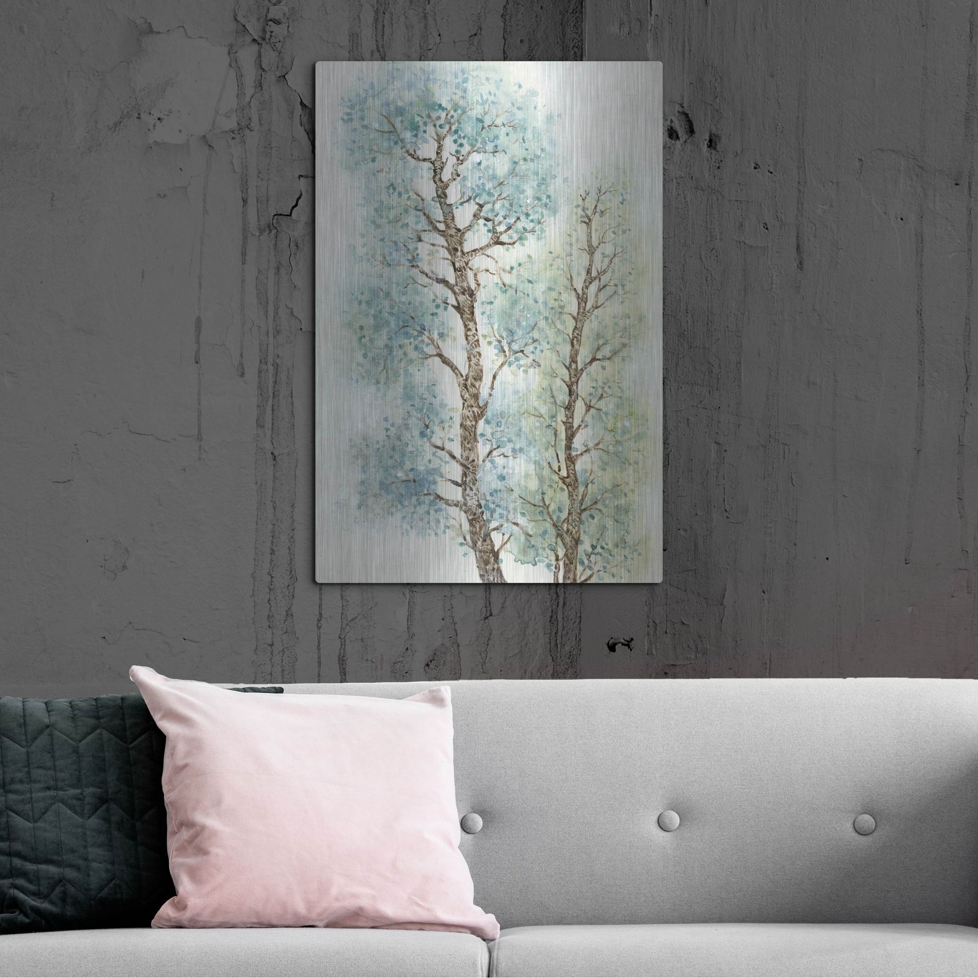 Luxe Metal Art 'Tranquil Tree Tops I' by Tim O'Toole, Metal Wall Art,24x36