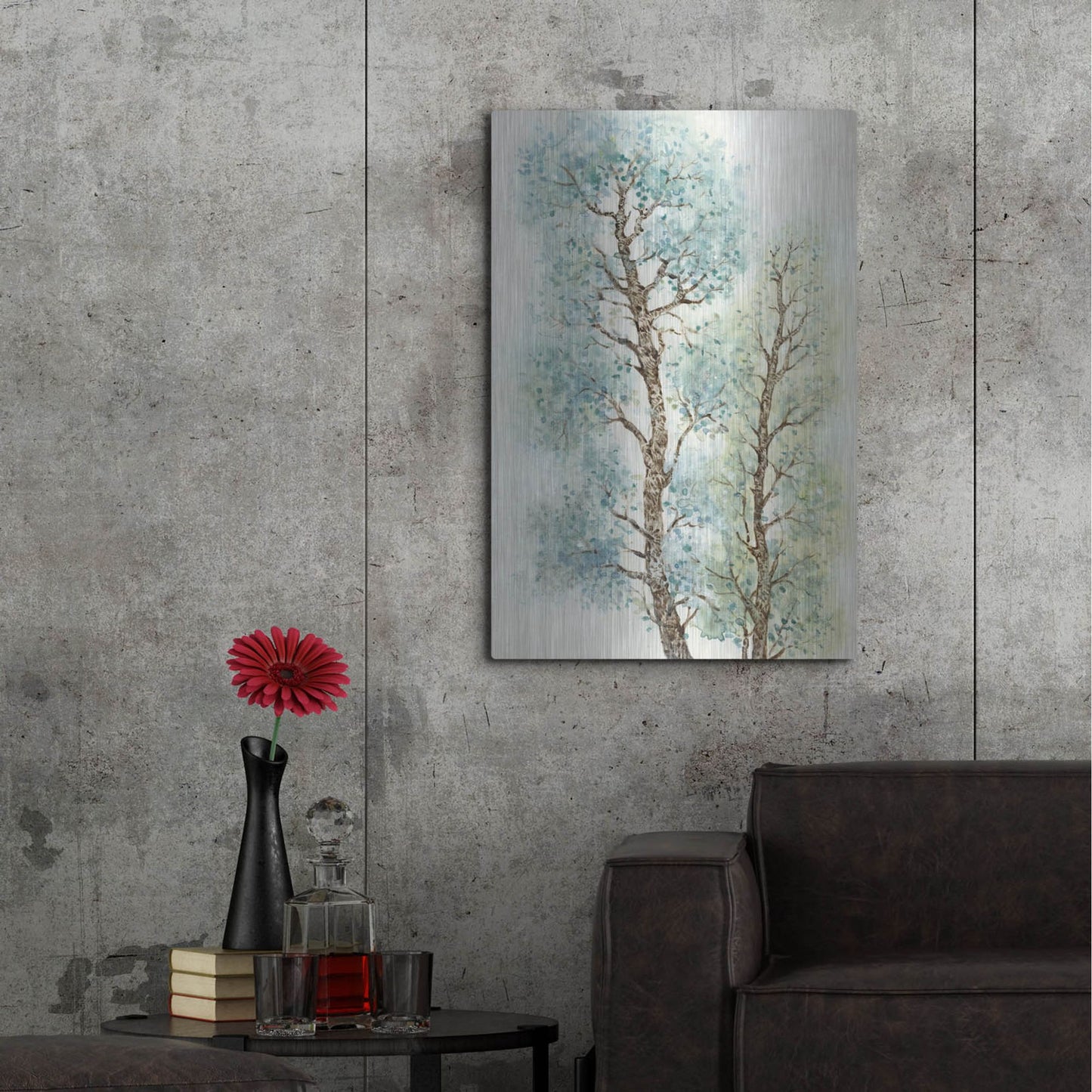 Luxe Metal Art 'Tranquil Tree Tops I' by Tim O'Toole, Metal Wall Art,24x36