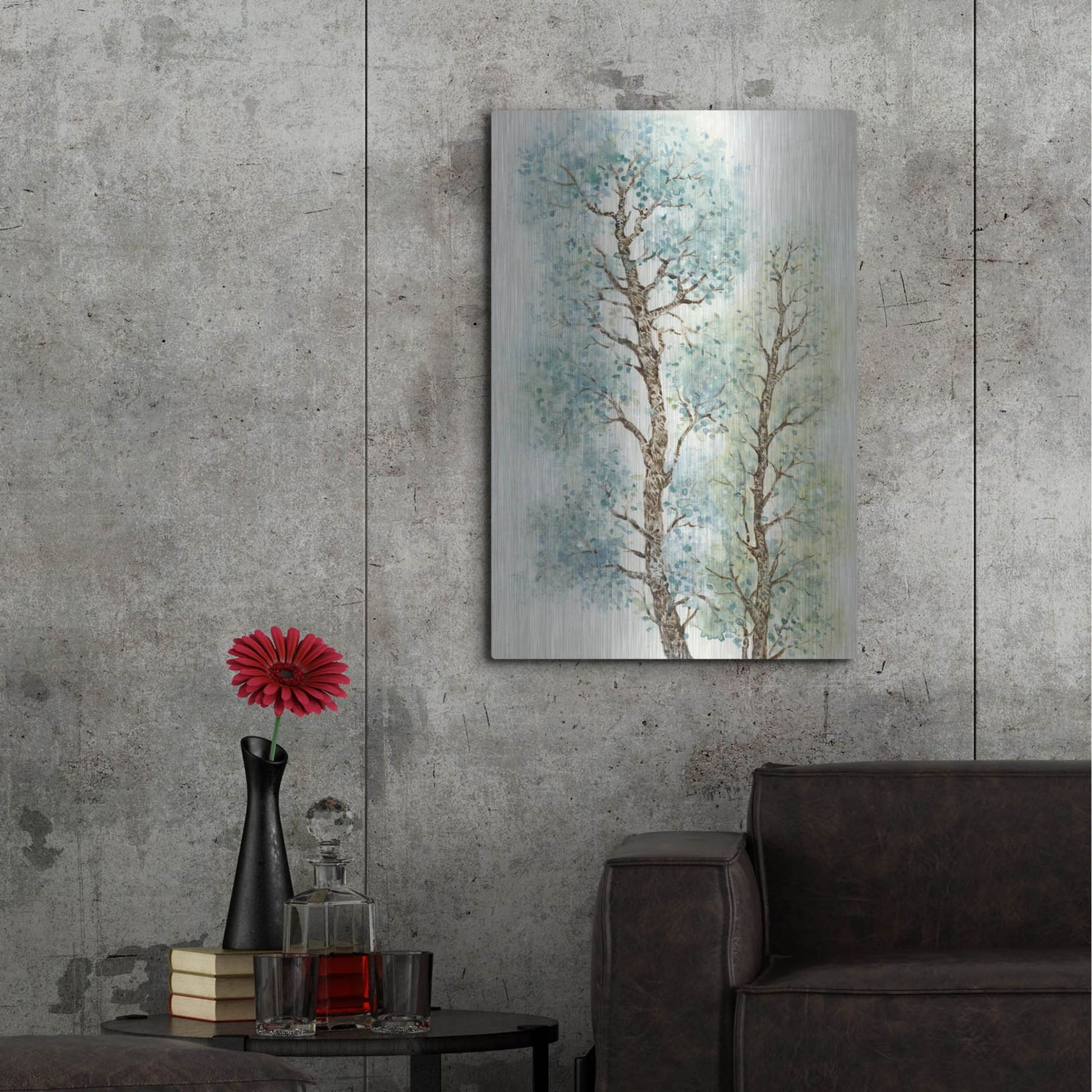 Luxe Metal Art 'Tranquil Tree Tops I' by Tim O'Toole, Metal Wall Art,24x36