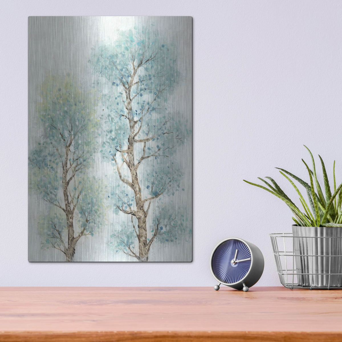 Luxe Metal Art 'Tranquil Tree Tops II' by Tim O'Toole, Metal Wall Art,12x16