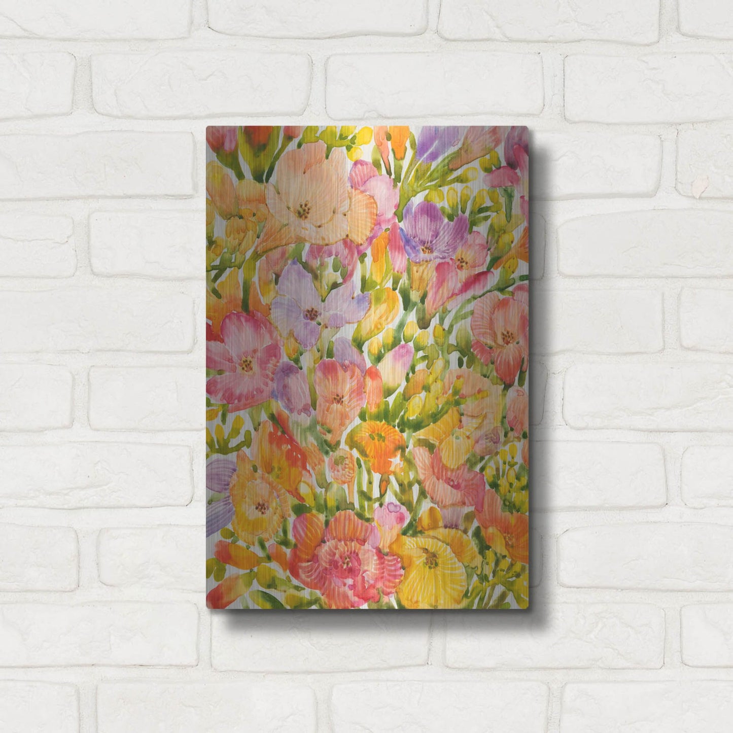 Luxe Metal Art 'Wildflower Study I' by Tim O'Toole, Metal Wall Art,12x16