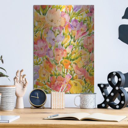 Luxe Metal Art 'Wildflower Study I' by Tim O'Toole, Metal Wall Art,12x16