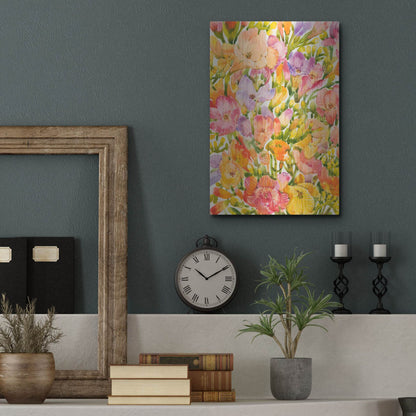 Luxe Metal Art 'Wildflower Study I' by Tim O'Toole, Metal Wall Art,12x16