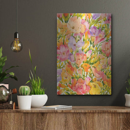 Luxe Metal Art 'Wildflower Study I' by Tim O'Toole, Metal Wall Art,12x16