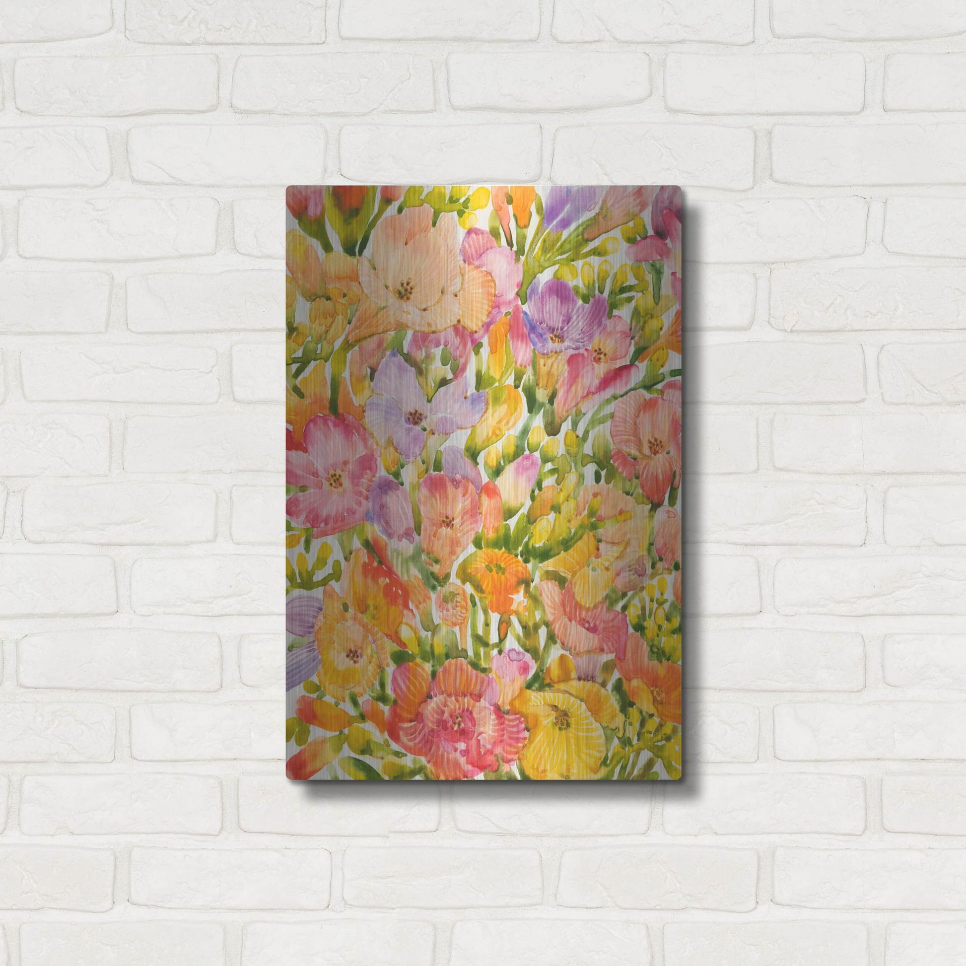 Luxe Metal Art 'Wildflower Study I' by Tim O'Toole, Metal Wall Art,16x24
