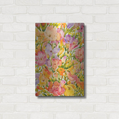 Luxe Metal Art 'Wildflower Study I' by Tim O'Toole, Metal Wall Art,16x24