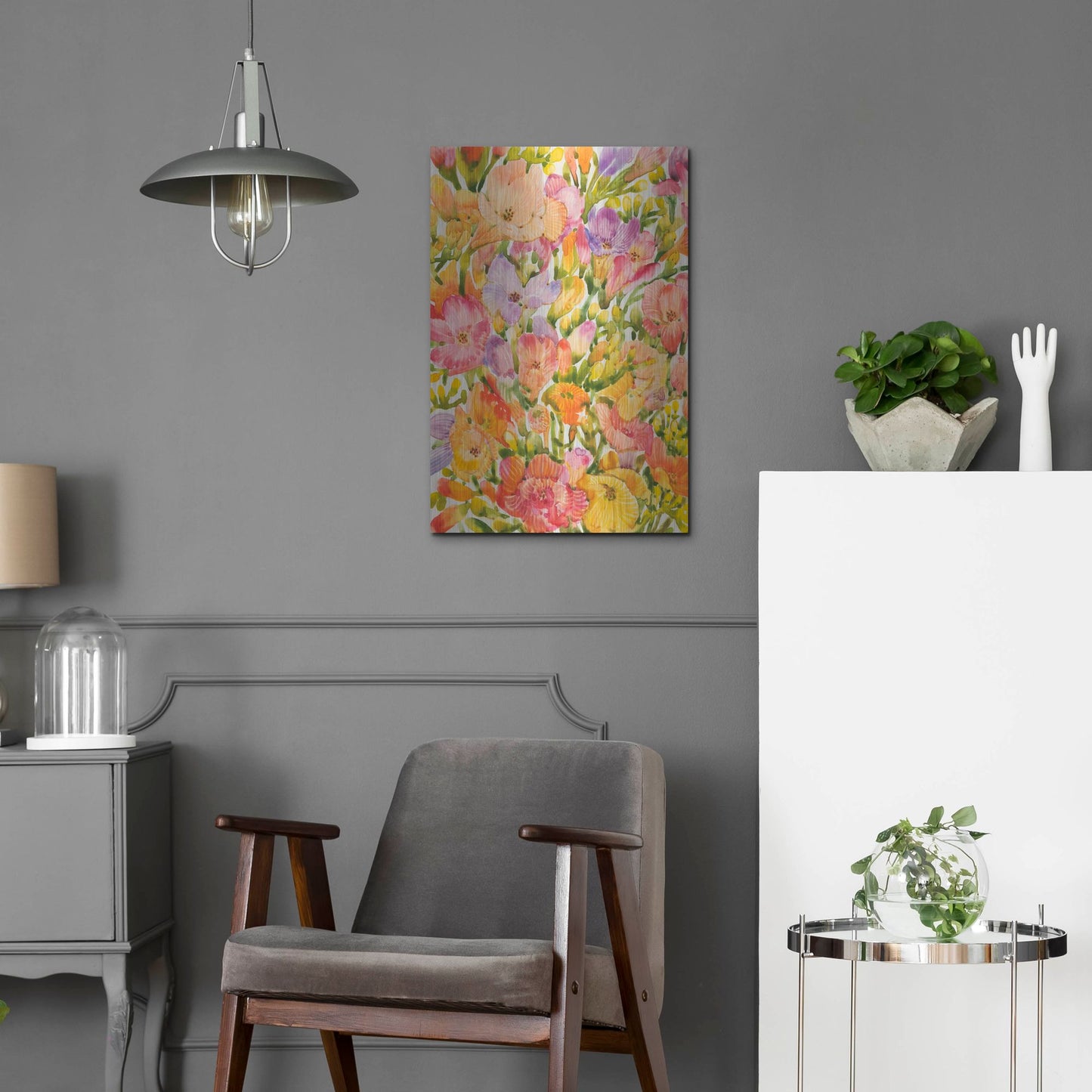 Luxe Metal Art 'Wildflower Study I' by Tim O'Toole, Metal Wall Art,16x24