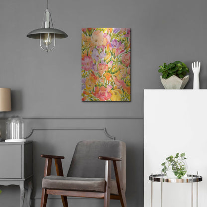 Luxe Metal Art 'Wildflower Study I' by Tim O'Toole, Metal Wall Art,16x24