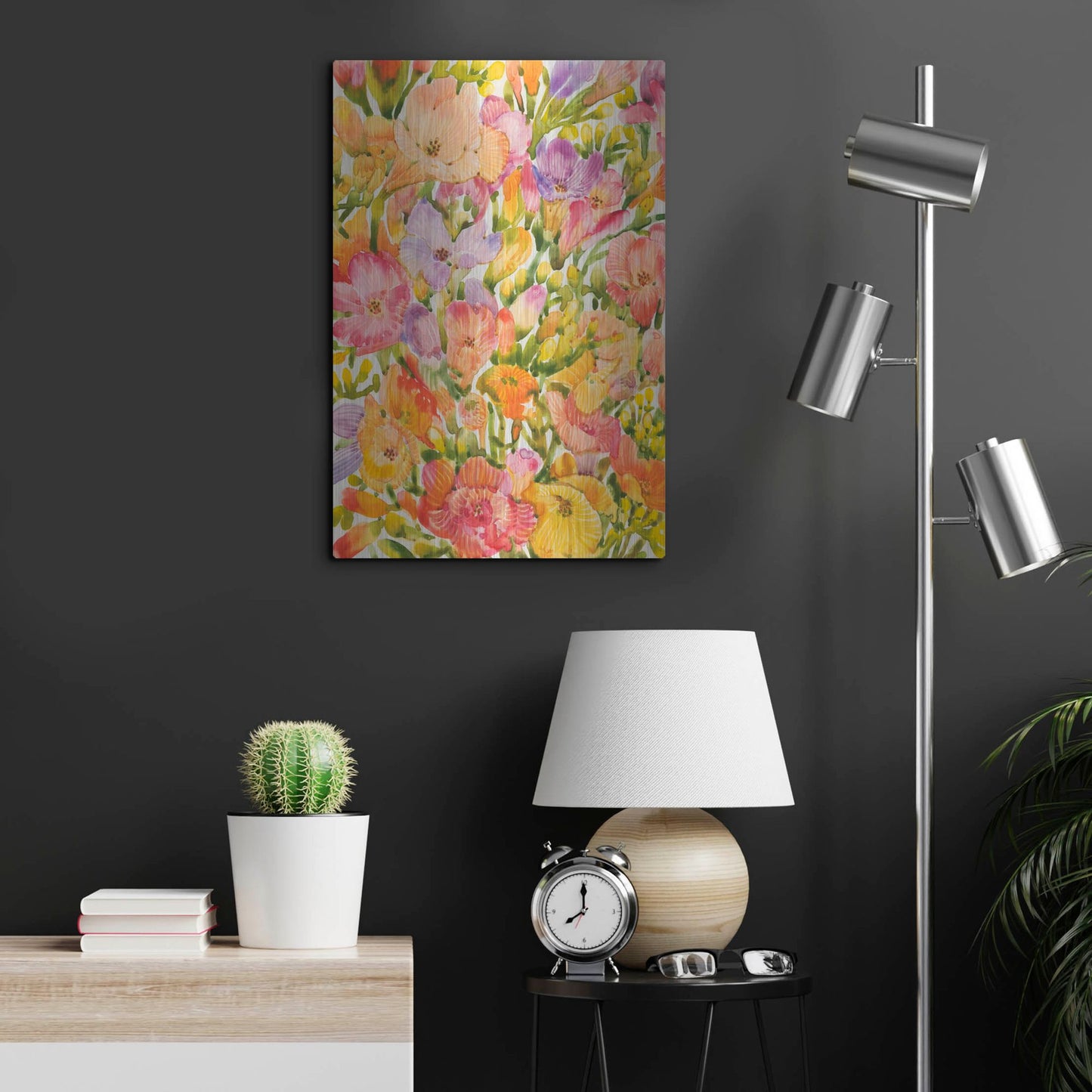 Luxe Metal Art 'Wildflower Study I' by Tim O'Toole, Metal Wall Art,16x24